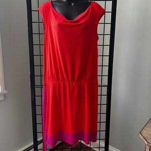 Laundry Dress SIZE Large Orange/Fuschia